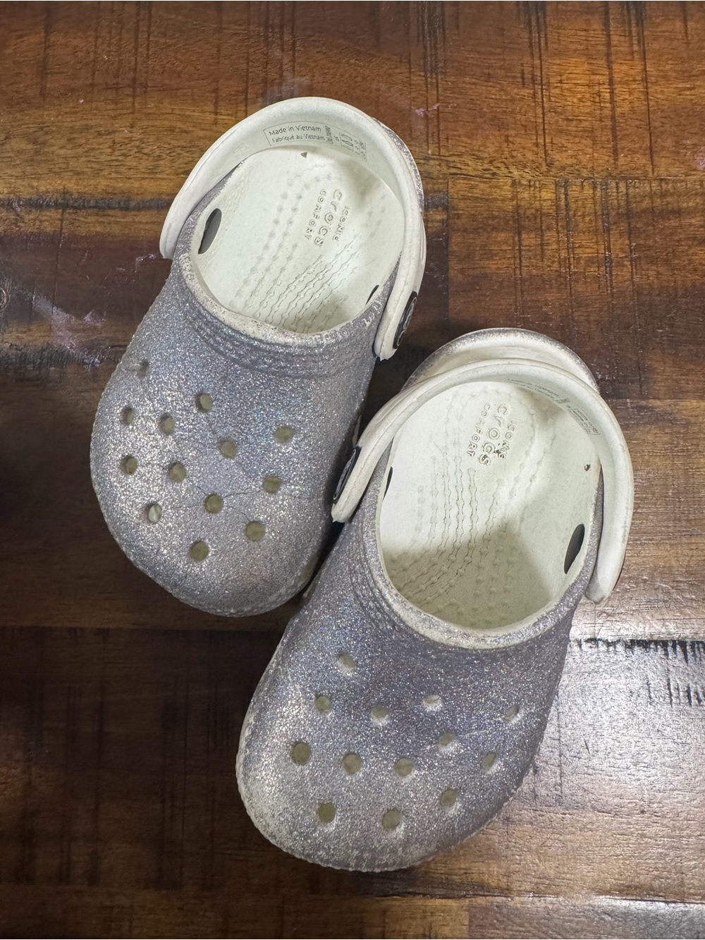 Crocs Toddler Iridescent Glitter White